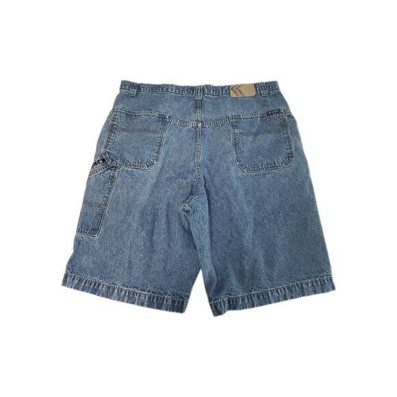 Kani Mens Cargo Jean Shorts Blue Size 40 Cotton Blend Button Zip Pockets - Picture 2 of 12